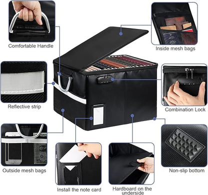 Fireproof Document Box, Fireproof Organizer Safe Box with Lock, Portable Office Storage Cabinet for Hanging Letter/Legal Folder 16.1 x 12.9 x 11in