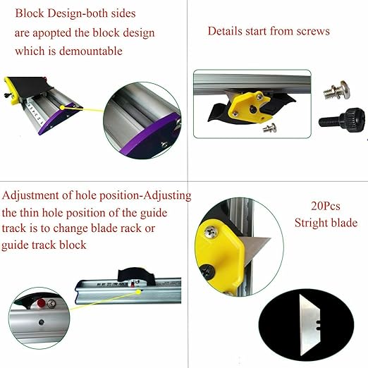 Manual Sliding KT Board Paper Trimmer, Photo Paper Cutter, Photo PVC PET Cutter with Ruler (71'=1800mm)