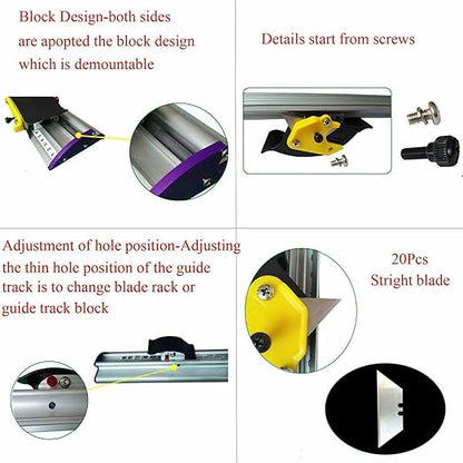 Manual Sliding KT Board Paper Trimmer Cutting Ruler, Photo Paper Cutter, PVC PET Cutter With Ruler (39"=1000mm)
