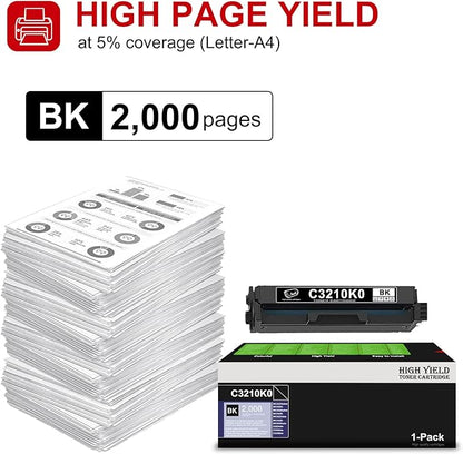 1 Pack Black C3224 C3210K0 Toner Cartridge Replacement for LEXC3210K0 C3210K0 for MC3224adwe MC3224i MC3326adwe MC3426i MC3224dwe MC3326i MC3426adw C3224dw C3326dw C3426dw Printer