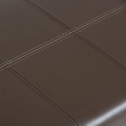 SIMPLIHOME Dover 36 inch Wide Contemporary Rectangle Storage Ottoman Bench in Chocolate Brown Vegan Faux Leather, Assembled, For the Living Room, Entryway and Family Room