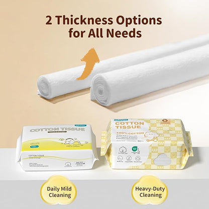 Winner 100% Cotton Dry Wipes, USDA Certified Baby Wipes, Soft & Gentle, Hypoallergenic & Unscented for Baby Sensitive Skin, Use Wet/Dry for Diaper Changes, Meals & Cleanup, Pack of 6, 600 pcs