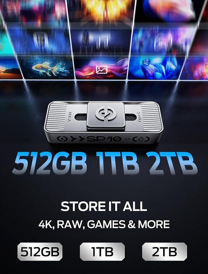 MOVE SPEED 4TB 1050MB/s Read High-Speed External Drive Dual USB 3.2 & Type-C Ports for iPhone 17 Mac, iPad, Android- Ideal for Creators, Photographers, Fast File Transfer