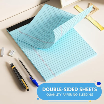 Colored Legal Pads 8.5 x 11, 2 Pack Colored Note Pads 8.5 x 11, Colored Writing Pads 8-1/2 x 11, Letter Size Writing Tablets Lined Notepad Wide Ruled, 30 Sheets per Note Pad, Perforated Notepads