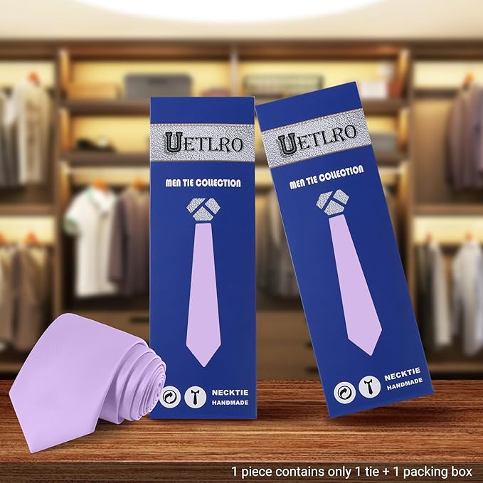 Black Ties For Men Solid Pure Color Formal Neckties 3.15" (8CM) Men's Tie for Business and Wedding with Gift Box