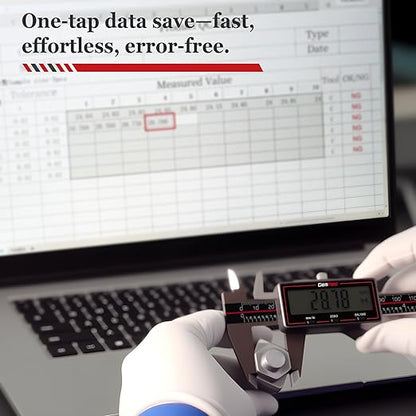 Wireless Digital Caliper, 200mm/8inch Stainless Steel Precision Measuring Tool with Data Output, Inch/MM Conversion, Zero Reset, Auto Off, for DIY, Woodworking, Jewelry Making