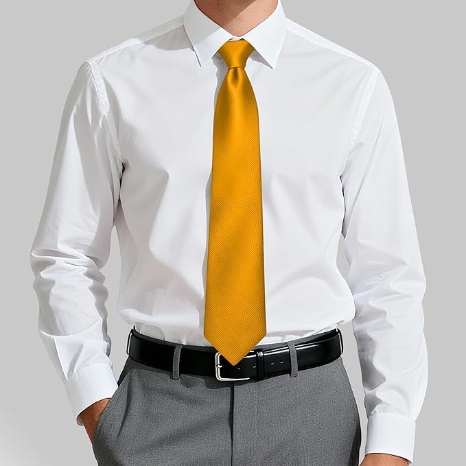 Fineknot Black Ties for Men, Formal Neckties for Men, Solid Color Mens Ties for Business, Wedding, Party, Mens Neck Tie