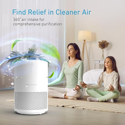 HATHASPACE HSE200 True HEPA Air Purifier for Home, Removes 99.9% of Dust, Smoke, Pet Dander, Odors, VOCs, Covers Up to 200 Sq. Ft, Quiet Air Cleaner with Smart Sensor for Bedroom & Small Rooms