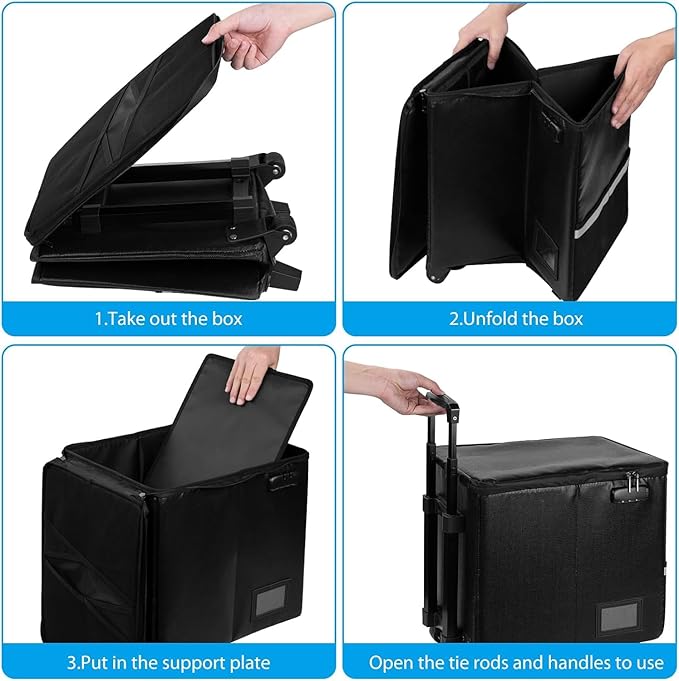 Teacher Rolling Cart - Fireproof File Cabinets for Document Safety, Portable Rolling Crate with Wheels for Teachers, for Teaching, Office