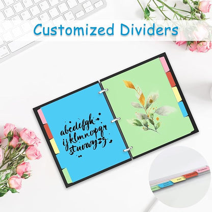 Binder Dividers for 3 Ring Binder, 1/5 Cut Tabs, Letter Size, Blank Write On Page Dividers with 5 Big Tabs for School Office Home, 4 Sets, 20 Dividers, Colorful