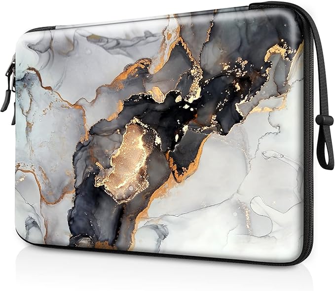 FINPAC Hard Laptop Sleeve Case for 13 inch MacBook Air M4 2025 M3 2024, 14 inch MacBook Pro M5/M4/M3/M2 A3401 A3185 A2918 A2992, 13'' Air/Pro, Waterproof Case for Dell, Surface Laptop, Cloudy Marble
