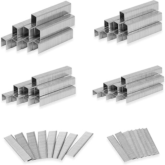 Heavy Duty T50 Staples and 18GA Brad Nails, 2400-Count 6 Sizes Includes: 5/16", 3/8", 1/2", 9/16" T50 Staples and 3/8", 1/2" Brad Nails Assorted, Galvanized
