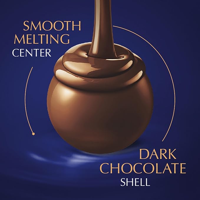 Lindt LINDOR Dark Chocolate Truffles, Dark Chocolate Candy with Smooth, Melting Truffle Center, Great for Gift Giving, 5.1 oz. Bag (6 Pack)