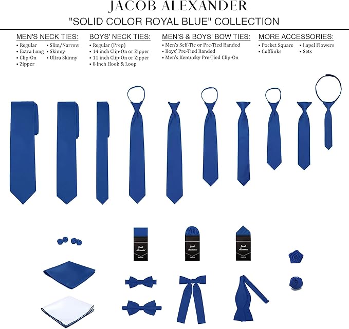Jacob Alexander Solid Color Mens Tie - Soft-lined Necktie - Timeless Formal Look for Weddings and Business - (Regular Size)