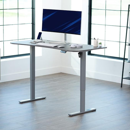 VIVO Electric 63 x 32 in Standing Desk, Memory Height Adjustment, 1B Series, Dark Gray Top Gray Frame, DESK-KIT-1G1G