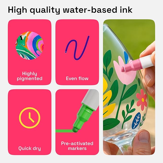 ARTISTRO 120 Acrylic Paint Markers for Rock, Fabric, Wood, Glass, Decoration - Dual-Tip Paint Pens for Coloring Books for Adults, Teens, Kids - Art and Craft Supplies Kit - Gift Idea