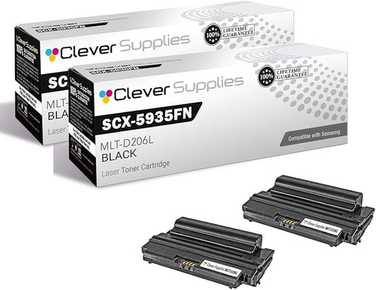 CS Replacement Toner Cartridge Compatible with Samsung SCX-5935FN MLT-D206L Black SCX-5935FN Toner Cartridge 2 Pack