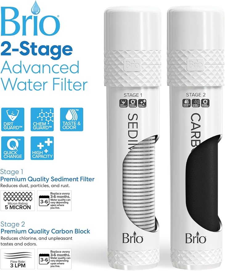 Brio 800 Bottleless Countertop Water Cooler w/ 2-Stage Filtration | Self Cleaning, Digital Display, 3-Temp (Hot Cold & Room Temperature) Filtered Drinking Water Dispenser for Bar Home Kitchen & Office