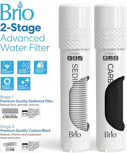 Brio 800 Bottleless Countertop Water Cooler w/ 2-Stage Filtration | Self Cleaning, Digital Display, 3-Temp (Hot Cold & Room Temperature) Filtered Drinking Water Dispenser for Bar Home Kitchen & Office