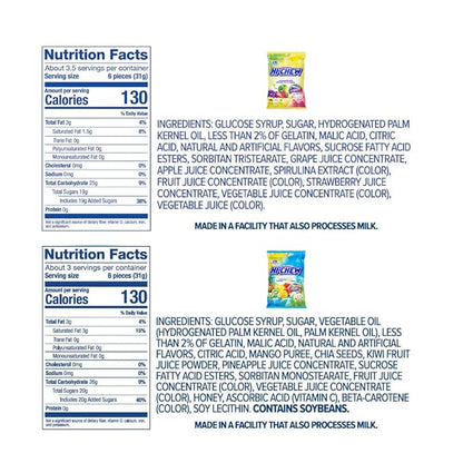 HI-CHEW Variety Mix, Pack of 6 Bags Including Salted Caramel - 15 Flavor Assort Sweet and Sour Chewy Fun Soft Candy Variety Pack - Immensely Juicy Fruity Flavors - Individually Wrapped for Sharing