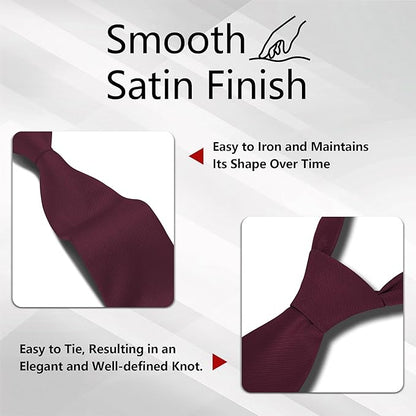 Fineknot Black Ties for Men, Formal Neckties for Men, Solid Color Mens Ties for Business, Wedding, Party, Mens Neck Tie