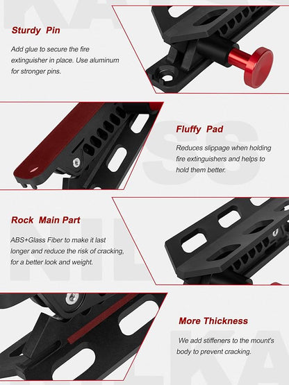 Adjustable Fire Extinguisher Mount, Easy Install on Roll Bar/ Cage Fire Extinguisher Holder, Quick Release Mounting Bracket for Jeep Wrangler JT TJ JKU JK JL UTV Cam-Am X3 Polaris RZR Ranger