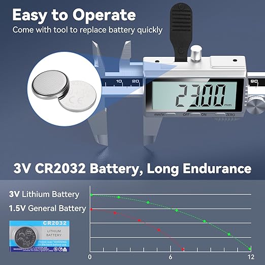 Housolution Digital Caliper, 8Inch Caliper Measuring Tool with Large LCD Screen, Inch/MM Switch, 4 Measuring Ways, Stainless Steel Micrometer Vernier Caliper with Splashproof Screen for Woodworkers