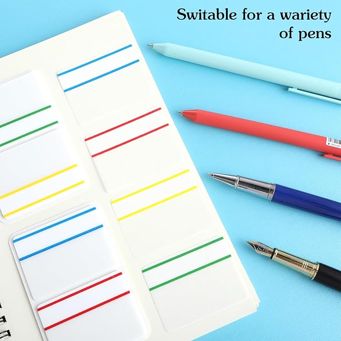 2 Inch Colored Sticky Tabs 240pcs Adhesive Flag Tabs Writable and Repositionable File Tab Colored Page Markers Labels Bookmark Sticky Tab for Books and Classify Files Binder File Folders