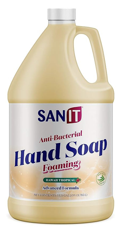 Sanit Antibacterial Foaming Hand Soap Refill - Advanced Formula with Aloe Vera and Moisturizers - All-Natural Moisturizing Hand Wash - Made in USA, Hawaii Tropical, 1 Gallon