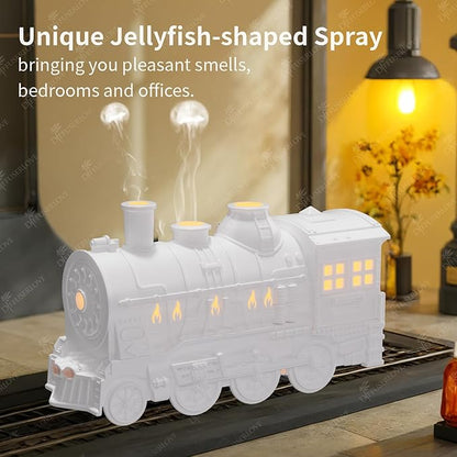 Diffuserlove Essential Oil Diffuser 300ML Train Cool Mist Humidifier Quiet Aromatherapy Diffuser with Night Light for Bedroom Desk