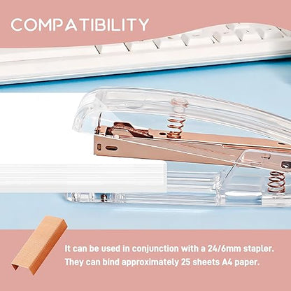 6000pcs 24/6 Colored Rose Gold Staples, Premium Standard Stapler Refill Pins, Staples for Desktop Stapler Home Office Heavy Duty Supply, 50 Per Strip, 6 Box