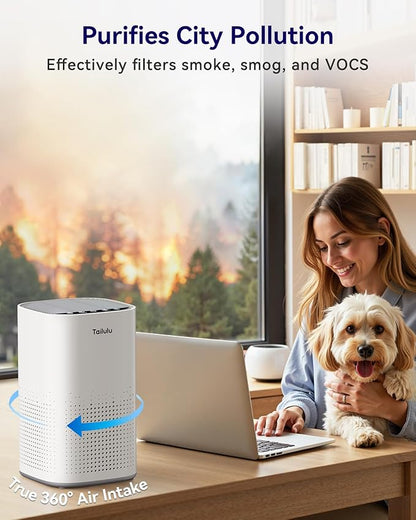 Air Purifiers for Home Large Room up to 1500ft², Tailulu H13 True HEPA Air Purifier for Pets Dust Odor Smoke, Air Purifier for Bedroom with 15dB Quiet Sleep Mode for Bedroom Office Living Room