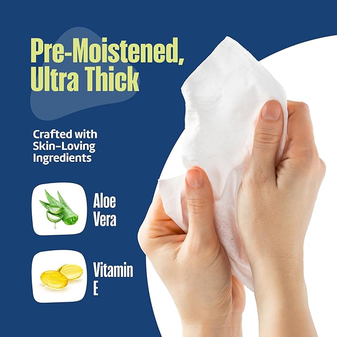 Adult Wipes for Elderly - Extra Large Extra Thick Disposable Washcloths for Adult Bathing & Shower Alternative - Fragrance-Free (4 Pack XXL)