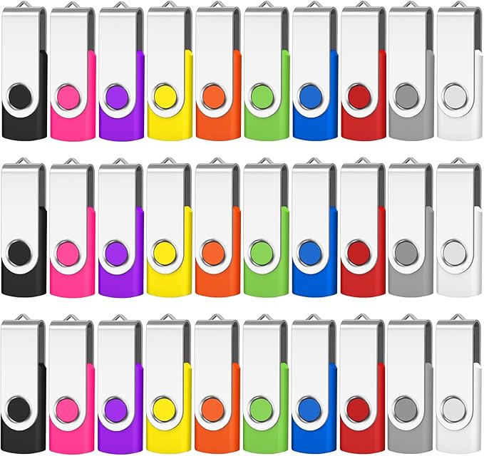 AreTop 512MB Flash Drive 50 Pack, Bulk USB 2.0 Memory Stick Thumb Drives(512MB 50PCS, Mix Color)