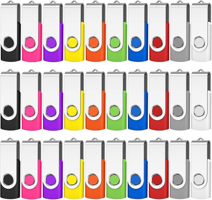 AreTop 512MB Flash Drive 50 Pack, Bulk USB 2.0 Memory Stick Thumb Drives(512MB 50PCS, Mix Color)