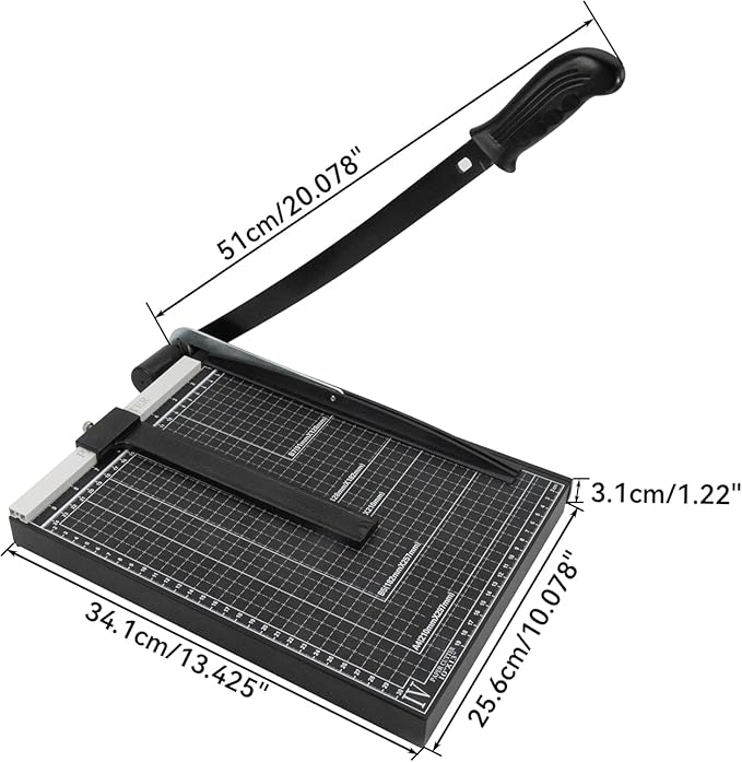 Precision Paper Cutter for A4/B5/A5/B6/B7, 10x13 inches, 70GSM Capacity, Metal Base Black