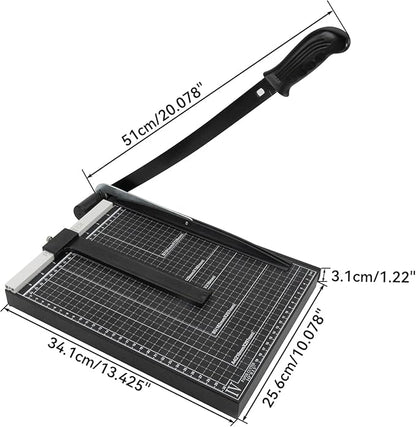 Precision Paper Cutter for A4/B5/A5/B6/B7, 10x13 inches, 70GSM Capacity, Metal Base Black