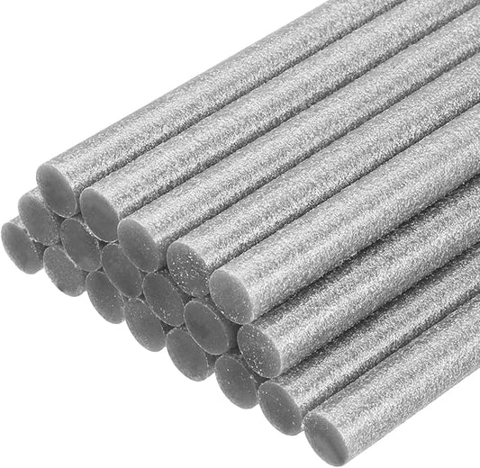 PATIKIL Hot Glue Sticks for Glue Gun, 20 Pcs Colored Hot Melt Adhesive Bulk Sticks for DIY Craft Projects Art Decoration Home Repairs, Silver (3.9" x 0.43")