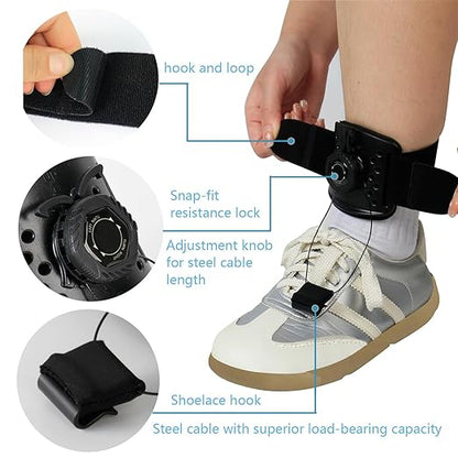 AFO Foot Drop Brace for Walking 2026 Upgraded - Soft Strap with Hard Shell, Reinforced Snap-Fit Lock, Support for Mild Foot Dragging, Tripping, Abnormal Posture, Black