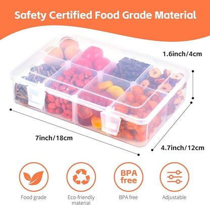 AQSXO 16 Pcs Snack Box Container, 8 Compartments Snack Containers Reusable Meal Prep Lunch Containers.