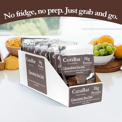 CuraBar Protein Bars – Chocolate Sea Salt, 17g Protein, Low Carb, Gluten Free, Dairy Free, Healthy Snack, Seed Oil Free, No Artificial Ingredients, 12 Count