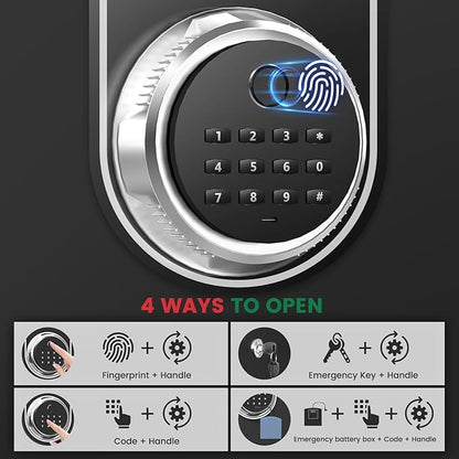 8.1 Cuft Extra Large Biometric Safe for Home Use Fire and Water Proof, Heavy Duty Fingerprint Safe Security Box with [Hidden Lock Box], Fireproof Safes for Home Business Office USE