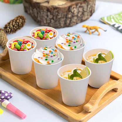 [300 Pack 5 oz Mini Paper Cups White, Small Mouthwash Cups 5 OZ, Disposable Bathroom Cups 5 Ounce for Supermarket, Birthday Party, Travel, Events, Picnic, BBQ