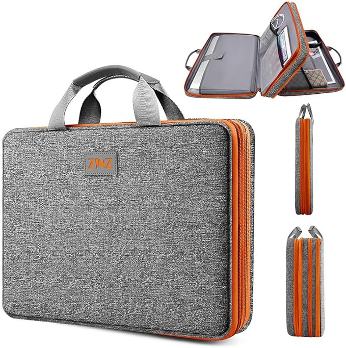 ZINZ Laptop Case 15 15.6 16 inch Sleeve, Expandable Computer Hand Bag with Multi-pockets Compatible with MacBook Pro 16 inch M4/M3/M2/M1, MacBook Air/Pro 15 inch and 15-16 inch Notebooks，G01OG01
