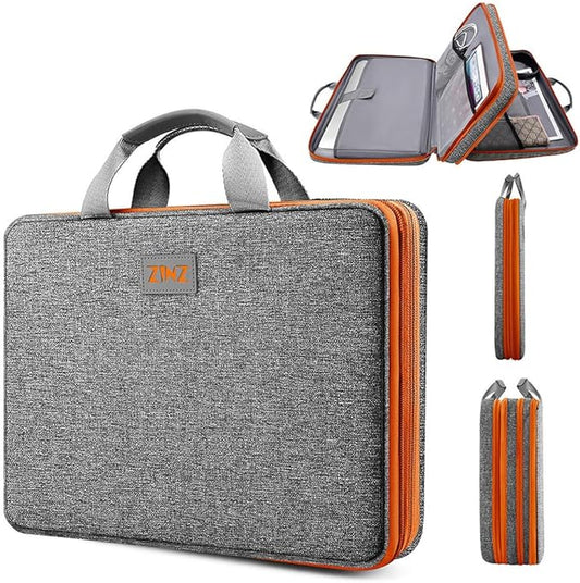 ZINZ Laptop Case 15 15.6 16 inch Sleeve, Expandable Computer Hand Bag with Multi-pockets Compatible with MacBook Pro 16 inch M4/M3/M2/M1, MacBook Air/Pro 15 inch and 15-16 inch Notebooks，G01OG01