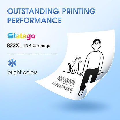 822XL Ink Cartridges Remanufactured Replacement for Epson 822 822XL T822 Ink Cartridge, 822xl Black Combo Pack for Workforce Pro WF-3820 WF-4833 WF-4830 WF-4820 Printer (2 Black)