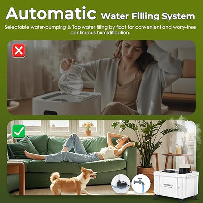 Mxmoonant 20kg/H Ultrasonic Mist Maker DIY Humidifier Kit, Adjustable Mist Volume | Automatic Water Filling | Humidity Controller Cool Mist Humidifier for Mushroom Growing, Greenhouses 110V