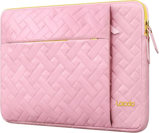 Lacdo Laptop Sleeve Case for 14 inch New MacBook Pro M5/M4/M3/M2/M1 Chips Pro Max A3434 A3112 A3401 A3185 A2918 A2992 A2779 2025-2021, 13.8" Surface Laptop 7th Copilot+PC Computer Bag, Sakura Pink