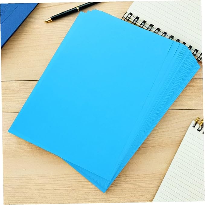 100pcs Blue Copy Paper Colored Printer Paper for Craft Letter Multi-purpose Smooth Texture Quick Drying Surface for DIY Creative Drawing Printing Projects