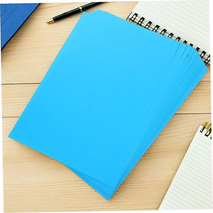 100pcs Blue Copy Paper Colored Printer Paper for Craft Letter Multi-purpose Smooth Texture Quick Drying Surface for DIY Creative Drawing Printing Projects